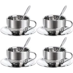 Okllen 4 Pack Stainless Steel Coffee Cup Set, 6 Oz Mugs With Spoon And... New. Price: $39.39.