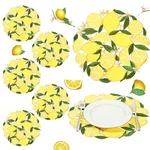 6 Pcs Spring Summer Embroidered Lemon Placemats 14'' Floral Cutwork Rou... New. Price: $31.45.