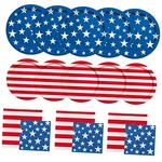 American Flag Patriotic Party Supplies Disposable Dinner Paper Plates Serve 50 New. Price: $36.66.