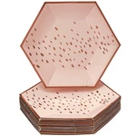 Silver Spoons Deco Collection Blush Pink Hexagon Disposable Paper 7", New. Price: $8.93.