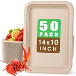 50 Pack 14 Inch Disposable Food Trays Eco-friendly Heavy-duty Large Paper Pla... New. Price: $43.27.
