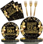 96PCS 50TH Birthday Party Tableware Set, Back In 1976 Decorations New. Price: $36.99.