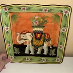 New West Indies China Raj Elephant 11 Square Luncheon Dinner Serve Plate Used. Price: $29.21.