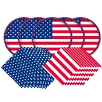 American Flag Patriotic Party Supplies Disposable Napkins And Paper Plates Fo... New. Price: $38.53.