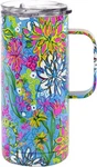 Lilly Pulitzer 16 Oz Travel Mug With Handle Lid, Walking On Sunshine New. Price: $38.70.