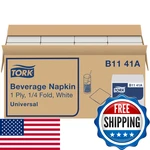Tork White Beverage 1/4 Fold 1-PLY 9.4 X 8 500 Napkins B1141A New. Price: $38.39.