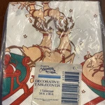 Nos Vtg Christmas Santa Paper Tablecloth Cover 54" X 96" Usa Made Gibson New. Price: $12.00.