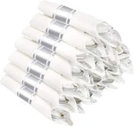 Wellife 50-PACK Silver Plastic Cutlery Set With Pre-rolled Napkins, Elegant Disp New. Price: $13.99.