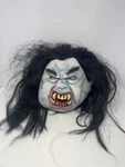 Vtg 1999 Paper Magic Group Black Hair Vampire Halloween Mask Blue Fangs White Used. Price: $25.00.