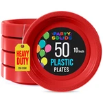Exquisite Party Solids Red Plastic Plates For Supplies 10" Inch, New. Price: $33.99.