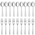 Home Kitchen Silverware Set 24 Piece Forks Spoons Stainless Steel New. Price: $20.00.