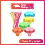 Qinsihwn 200 Pcs Colorful Snow Cone Cups With Spoon Straws,flower Shaped Ice Cre New. Price: $22.51.