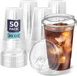 Fit Meal Prep 100 Pack 20 Oz Clear Plastic Cups With Strawless Sip Lids, Disp... New. Price: $32.04.