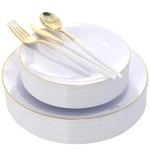 30 Guests Plastic Plate With Disposable Silverwaregold Cutlery White New. Price: $53.48.