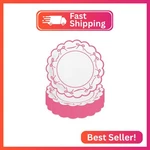Jarthenaamcs 50PCS Rose Pink Paper Scalloped Bowknot Disposable New. Price: $18.31.
