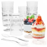 Exquisite Mini Dessert Cups With Spoons 400 Pcs - 2 Oz Round Clear Plastic Puddi New. Price: $70.75.