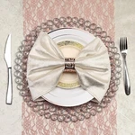 Silver 14" Metal Crystal Beaded Round Charger Plates Wedding Party Light Gray New. Price: $17.68.