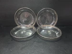 Silver Trim Dessert Bowls, Small Glass Fruit Dishes, Vintage Set Of 4, Tableware Used. Price: $16.00.