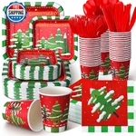 Suttmin 350 Pcs Christmas Paper Plates And Napkins Set 9 Inch 7 Disposable New. Price: $67.73.