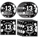 13TH Birthday Party Supplies Black Themed Disposable 1, White New. Price: $14.76.