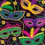 Amscan Mardi Gras Masks Luncheon Napkins 1/2" X Multi-color 16 New. Price: $12.99.