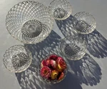Vintage Set Anchor Hocking Waterford Large Serving With 5 Berry Salad Bowls Used. Price: $42.50.