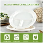 Biodegradable 3 Compartment Plates, 150 Pack Bagasse New. Price: $56.39.