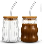 Domensi Pcs 18 Oz Creative Glass Cups With 4.9 X 2.8 Inches, Clear New. Price: $24.99.