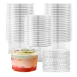 100 Sets 5 Oz Disposable Plastic Cups With Flat Lids Clear Parfait Dessert New. Price: $26.38.