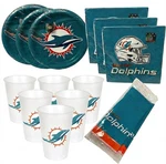 Miami Dolphins Nfl Party Tailgate Lot (76 Pcs) Plates, Napkins, Cups, Tablecover New. Price: $22.99.