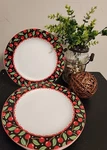 Vintage Mary Engelbreit Cheery Cherries 11" Dinner Plates 1994 Set Of Euc Used. Price: $34.27.