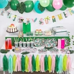 Tropical Party Decorations Enjoy Summer Inc Plates, Cups, Banner, New. Price: $6.09.