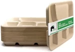 50 Pack Disposable Plates With Compartments Ecoconscious Bagasse Sugarcane New. Price: $36.20.