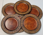 Better Homes & Garden 8 Chargers Plates Lot Faux Antique Copper Leaves Harvest Used. Price: $59.95.