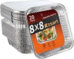 8X8 Aluminum With Lids - 20 Pack Disposable Baking Pans, Heavy Duty Tin Foi New. Price: $23.14.