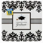 Amscan Congrats Grad Square Dinner Plates Black White 18 Count 10.25 Inch New. Price: $8.99.