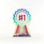 Garven 3D #1 Ribbon Glitter Shaker Trophy Award Birthday Easter Brand 6" New!. Price: $21.82.
