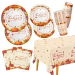 Thanksgiving Plates And Napkins Maple Leaves Disposable Paper ... New. Price: $30.04.