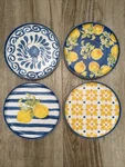 Members Mark 8 Plates Melamine Blue & Yellow Set Of 4 Euc Used. Price: $16.00.