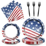 Qyeahkj 100-PIECE 4TH Of July Party Plates Napkins & Forks Tableware Set New. Price: $42.74.