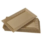 Disposable Lace Trays For Upscale Wedding & Dining 6 Pc Gold 14' X 7 . 5 New. Price: $21.82.