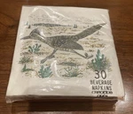 Vintage Creative Arts Roadrunner Bird Beverage Napkins Nos 30 Pack Sealed New. Price: $11.99.