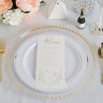 24 Clear Gold 12" Round Beaded Rim Charger Plates Wedding Reception Supplies New. Price: $82.29.