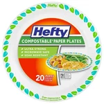 Hefty Compostable Paper Plates 10 Inch 20 Count Disposable Eco Friendly New. Price: $10.02.