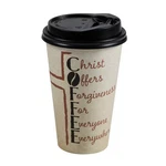 Fun Express 5 1/4" 16 Oz. Religious Disposable Paper Coffee Cups With Lids - 12 New. Price: $16.31.