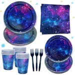Space Galaxy Party Supplies Tableware Set Outer Theme Birthday De... New. Price: $46.24.