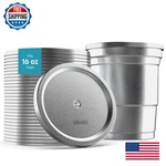 Gevoli 30-PACK Aluminum Lids Straw Hole Compatible Ball Top Party Cups 16OZ New. Price: $38.55.