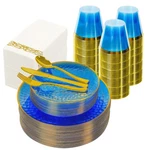 175PCS Blue Disposable Plates, Clear Plastic For 25 Guests, Hamme... New. Price: $52.77.