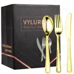 210-PIECE Premium Plastic Cutlery Set: Includes 90 Forks, 60 Spoons, Knive.... Price: $35.64.