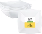 Restaurantware Moderna 32 Ounce Fancy Plastic Bowls 10 Square Disposable Salad New. Price: $42.80.